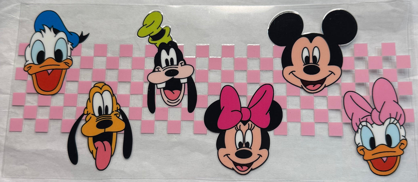 uvdtf transfer wrap Minnie Mouse checker