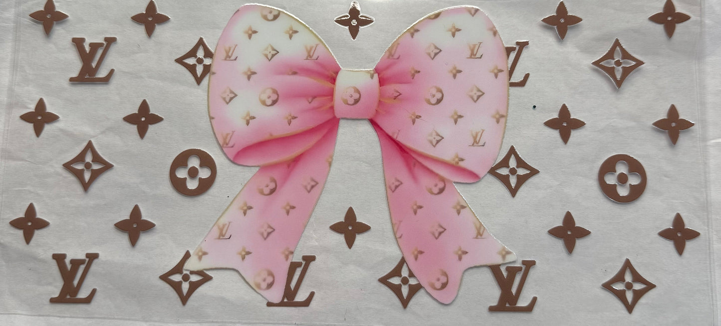 uvdtf transfer wrap Lv pink bow