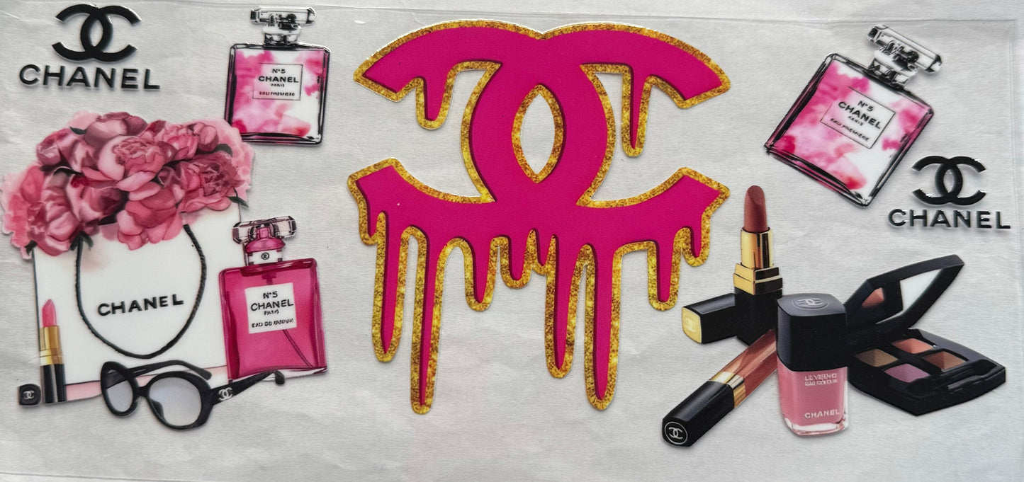 uvdtf transfer wrap Chanel pink make up
