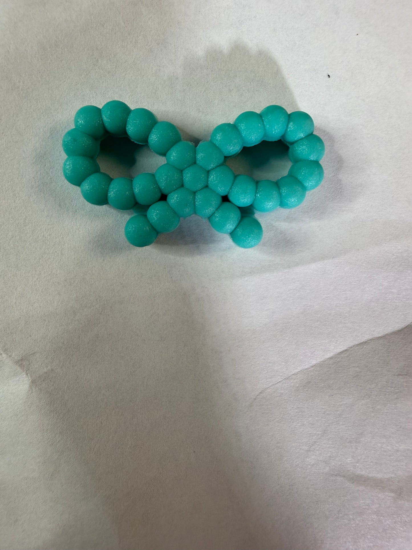 Focal 3d bubble bow teal