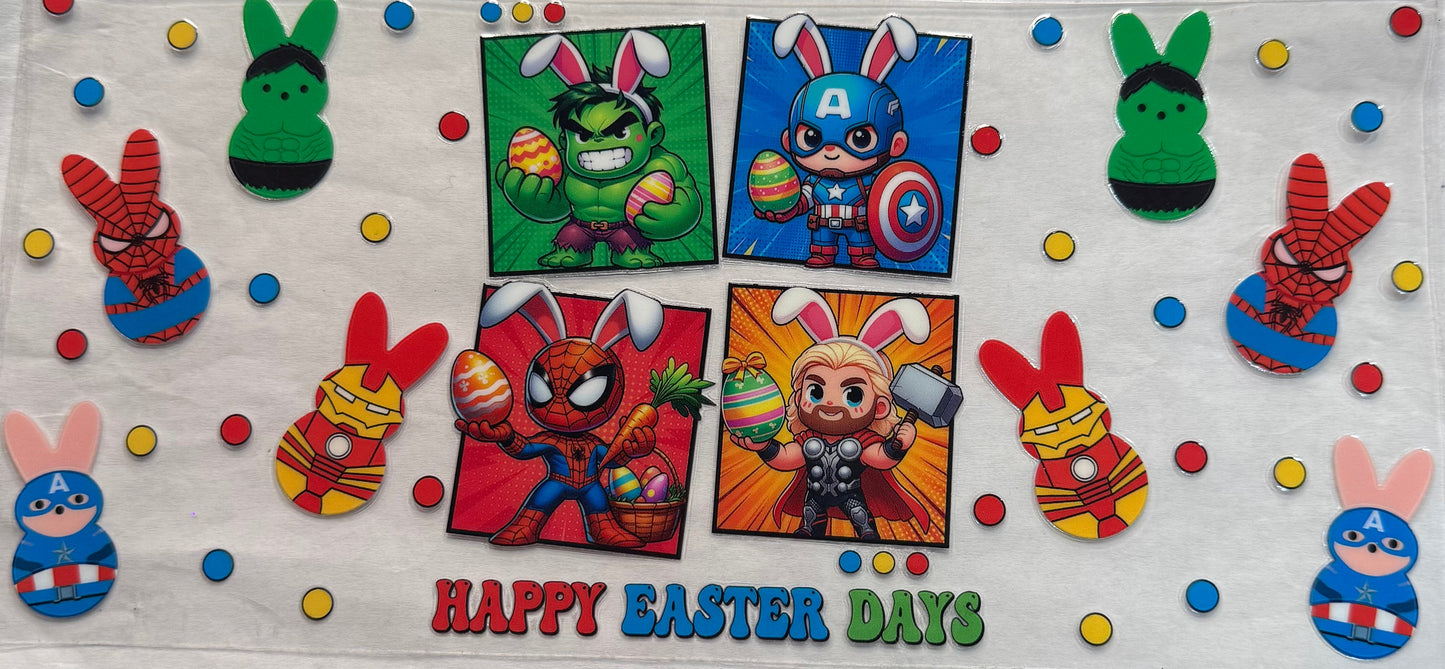 uvdtf transfer wrap super hero’s Easter