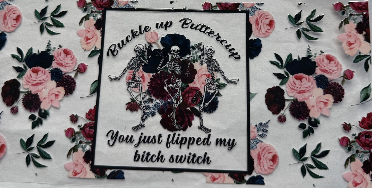 uvdtf transfer wrap skull buckle up buttercup