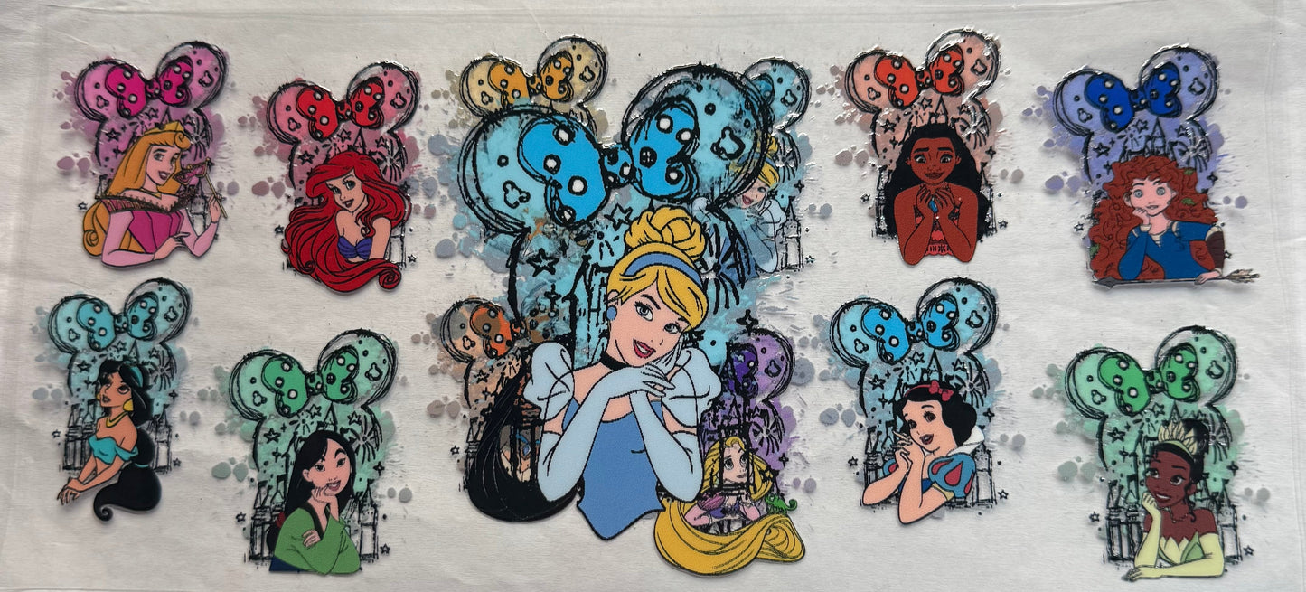 uvdtf transfer wrap Disney princesses