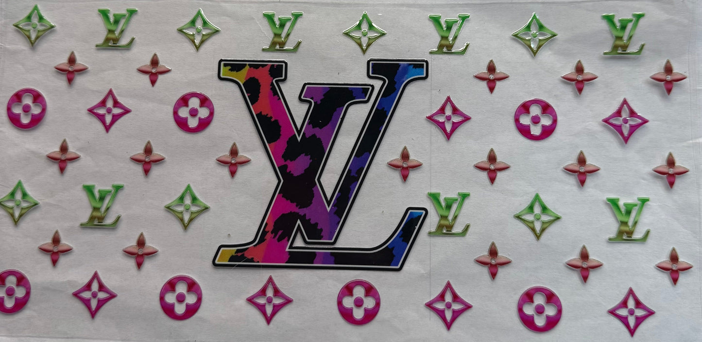 uvdtf transfer wrap rainbow cheetah LV