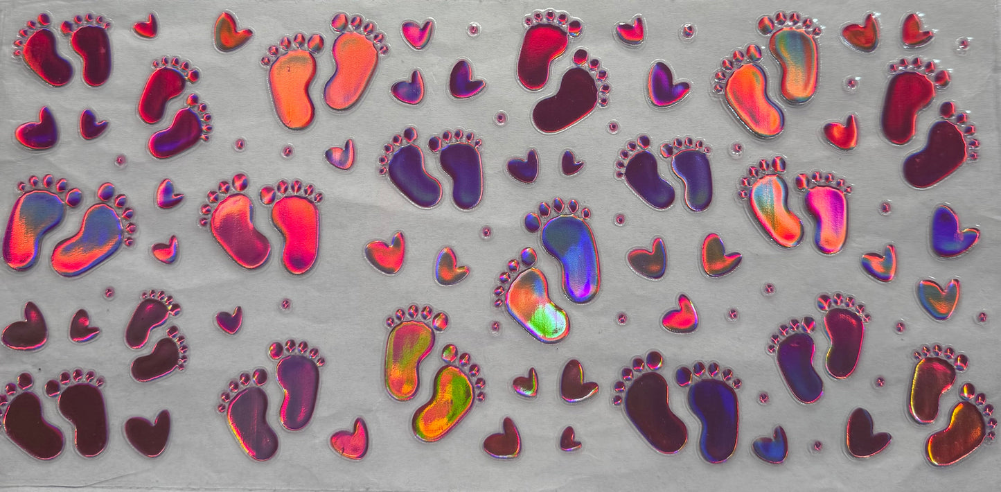 uvdtf transfer wrap holo baby girl feet