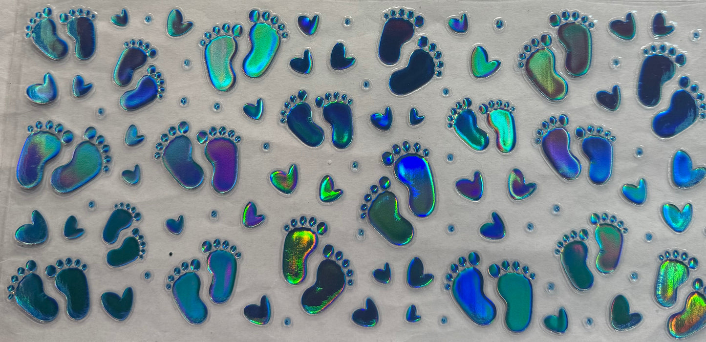 uvdtf transfer wrap holo baby boy feet
