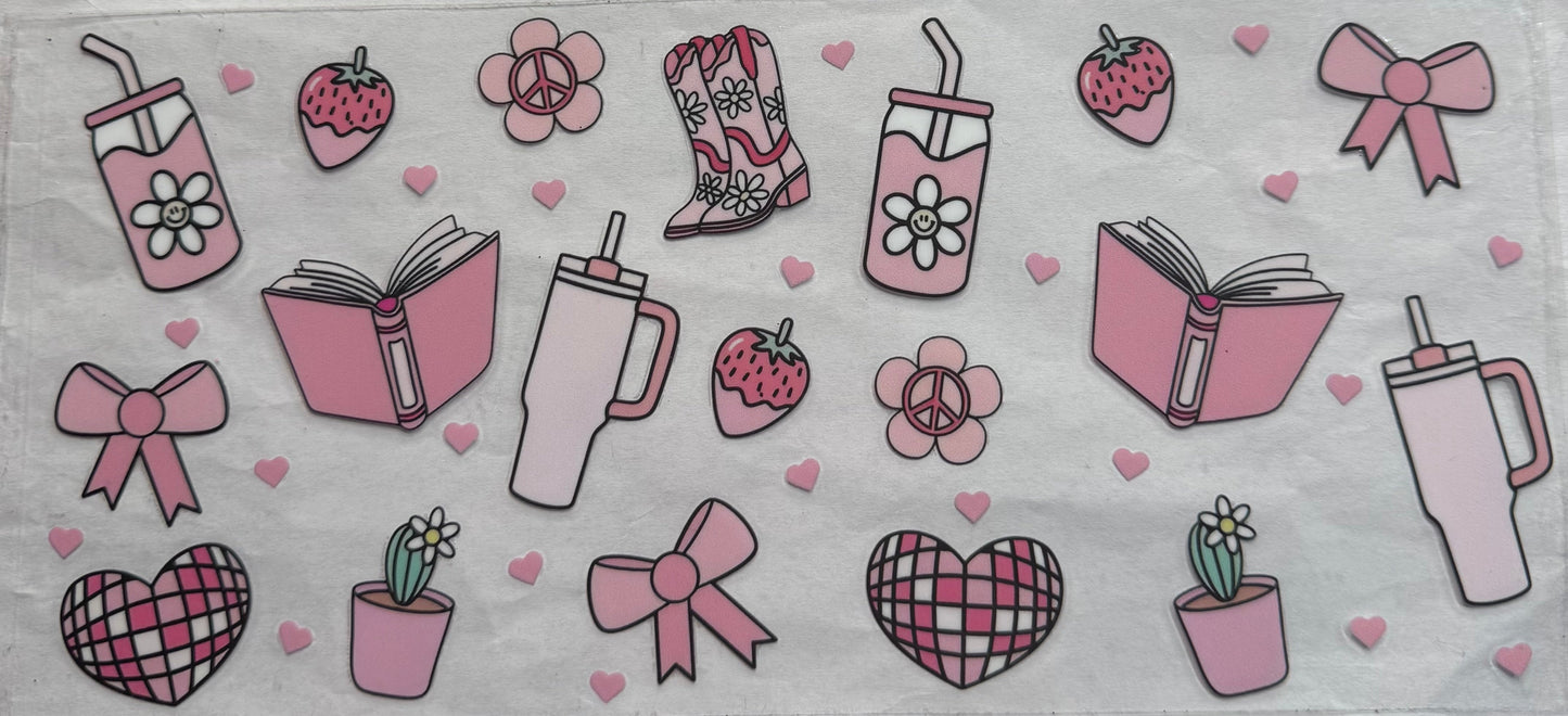 uvdtf transfer wrap cowgirl boots books tumblers