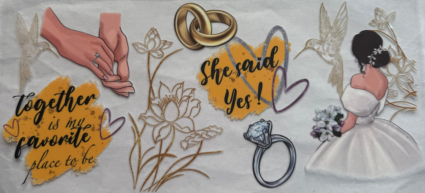 uvdtf transfer wrap wedding she said yes
