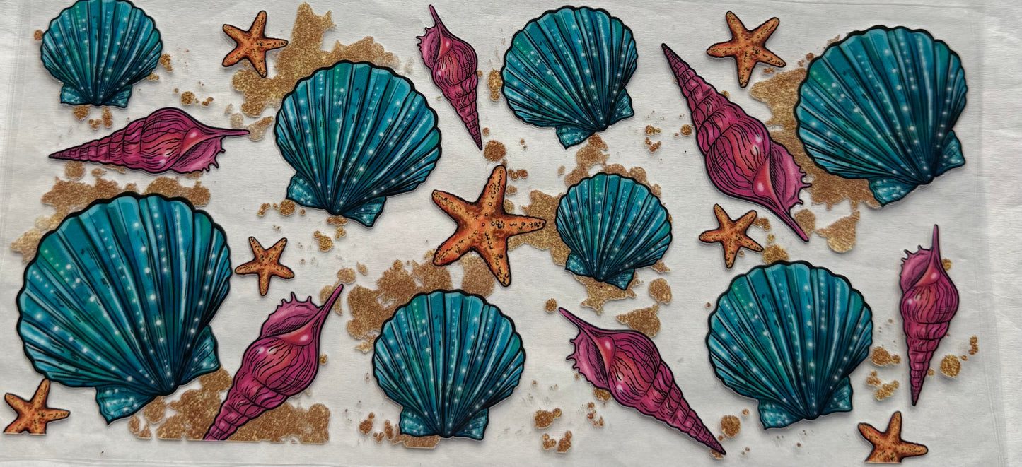 uvdtf transfer wrap seashells beach summer