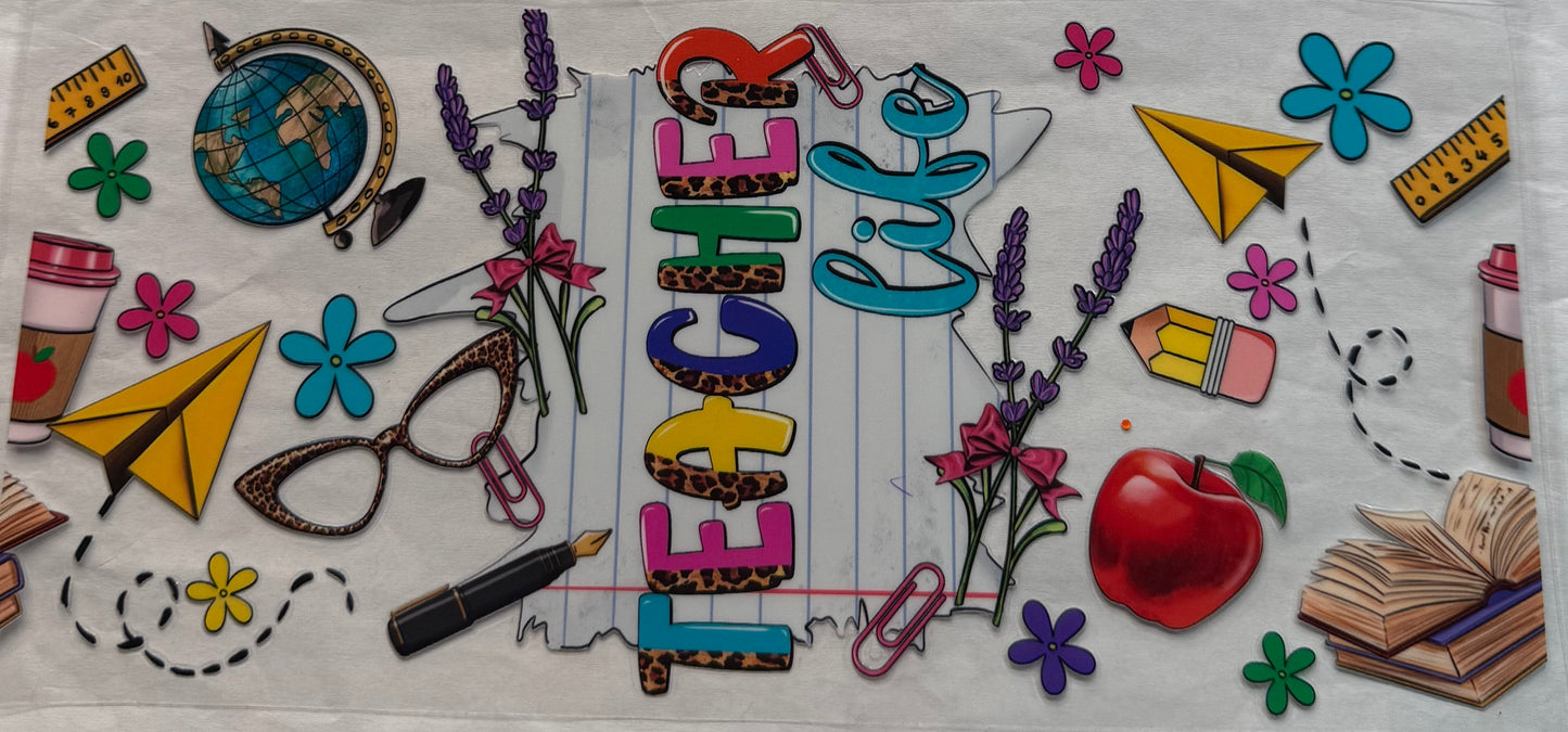 uvdtf transfer wrap teachers life