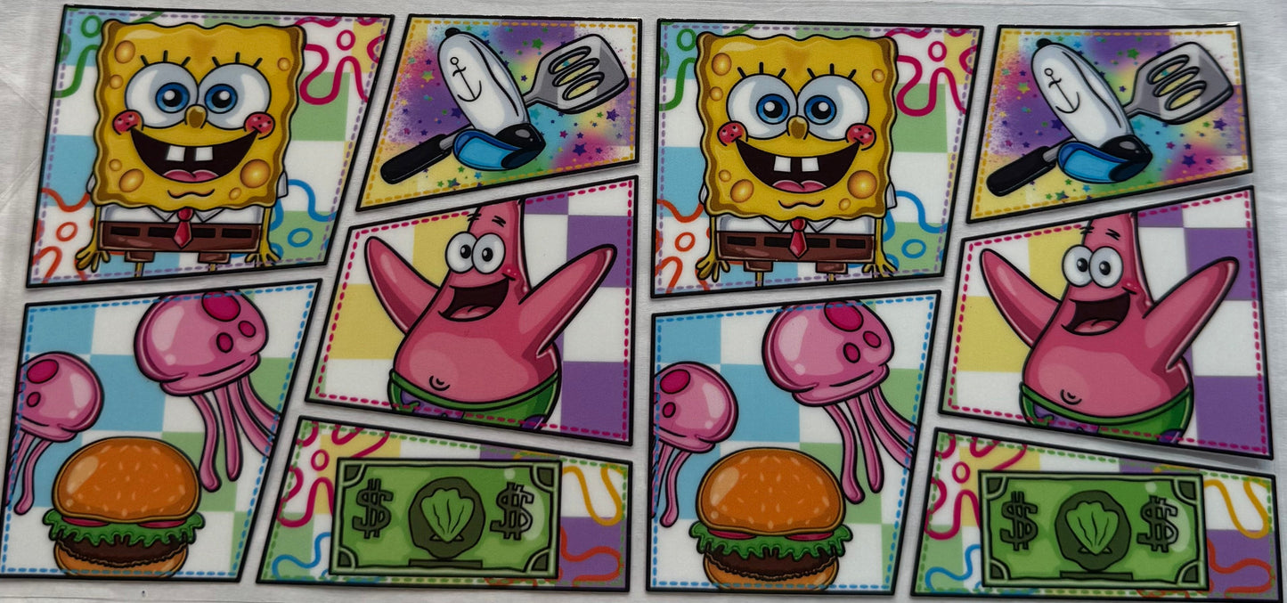 uvdtf transfer wrap SpongeBob funny