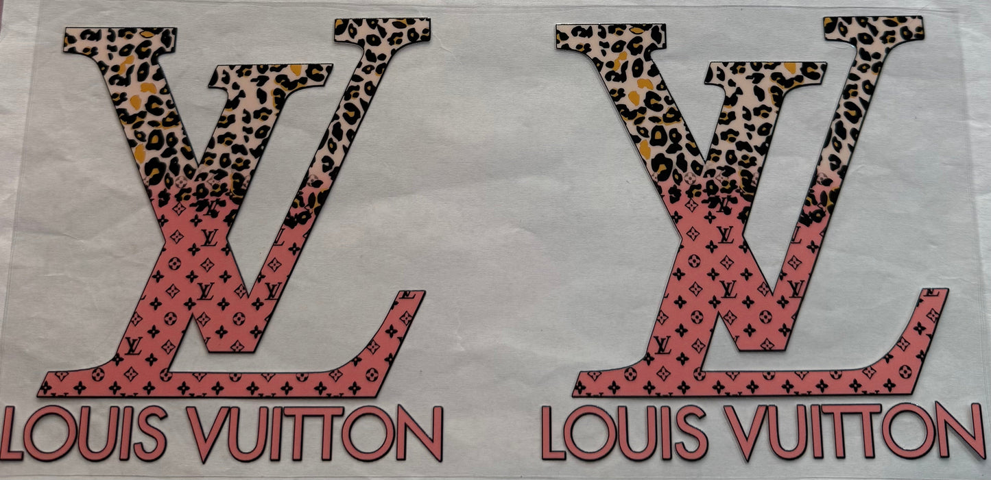 uvdtf transfer wrap lv designer cheetah print ombre