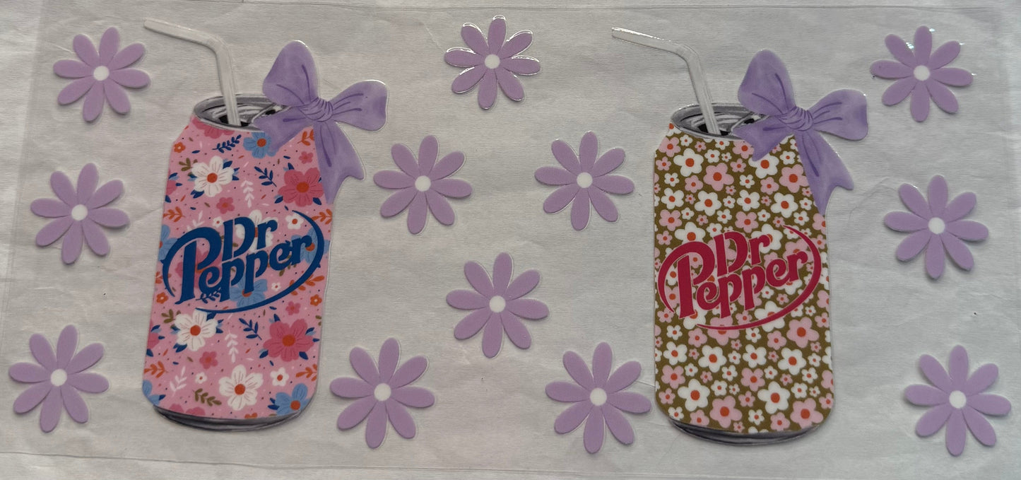 uvdtf transfer wrap Dr Pepper floral