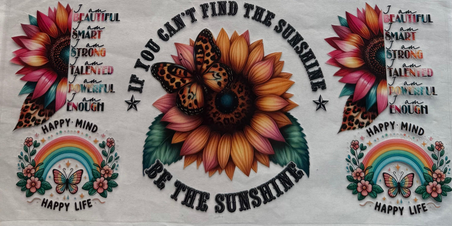 uvdtf transfer wrap be the sunshine sunflower butterfly floral