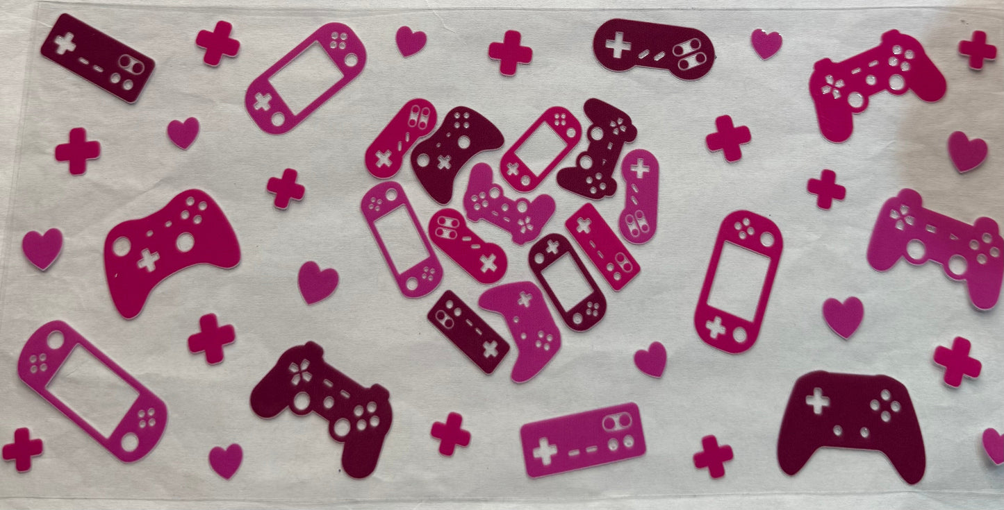 uvdtf transfer wrap gamer pink