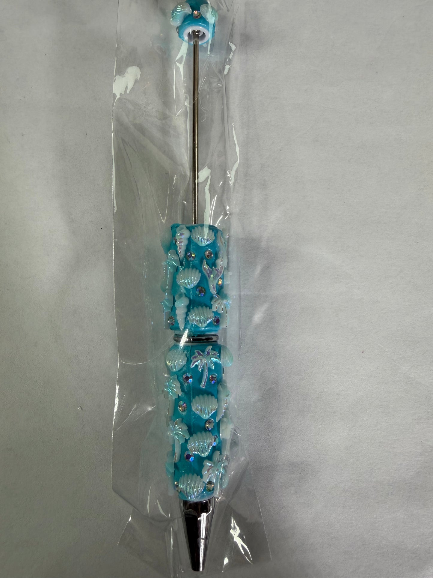 Beadable pen just the one Blue beach theme ocean