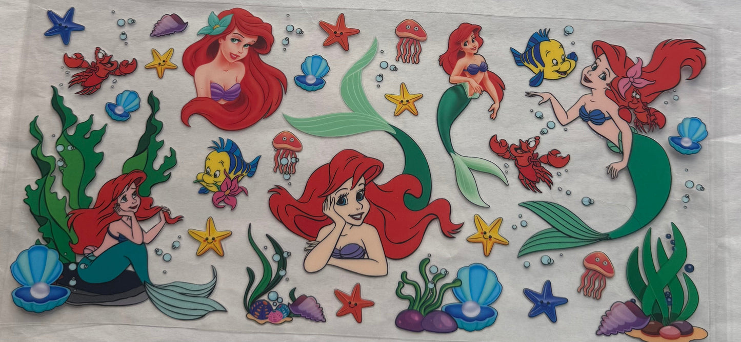 uvdtf transfer wrap Ariel under the sea