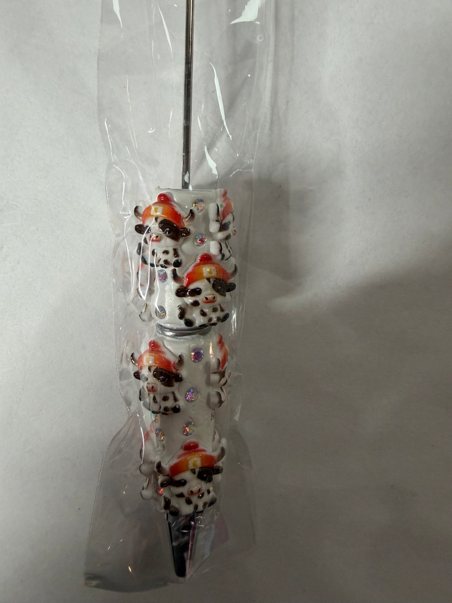 Beadable pen just the pen Highland cow with hat