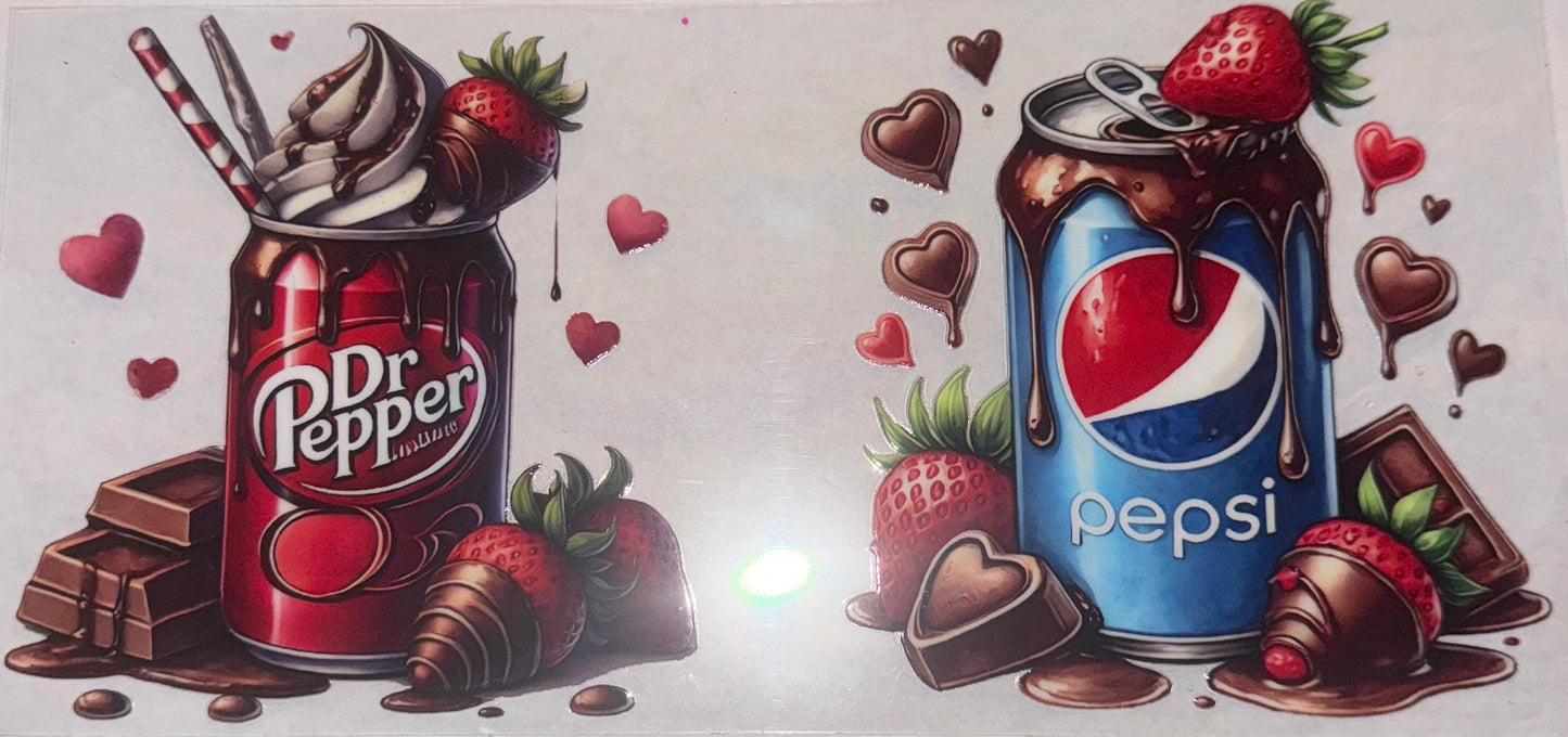 uvdtf transfer wrap chocolate Dr Pepper and Pepsi