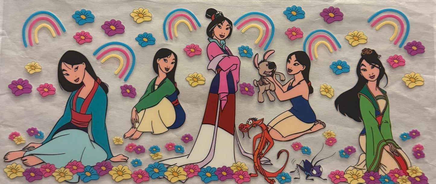 uvdtf transfer wrap Disney Mulian