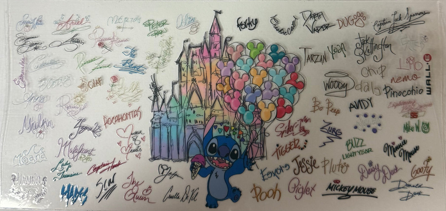 uvdtf transfer wrap stitch with Disney castle