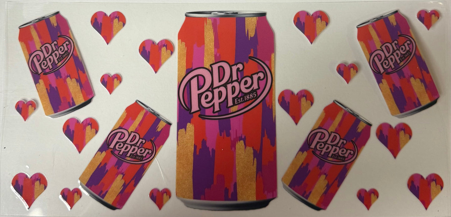 uvdtf transfer wrap Dr Pepper with hearts