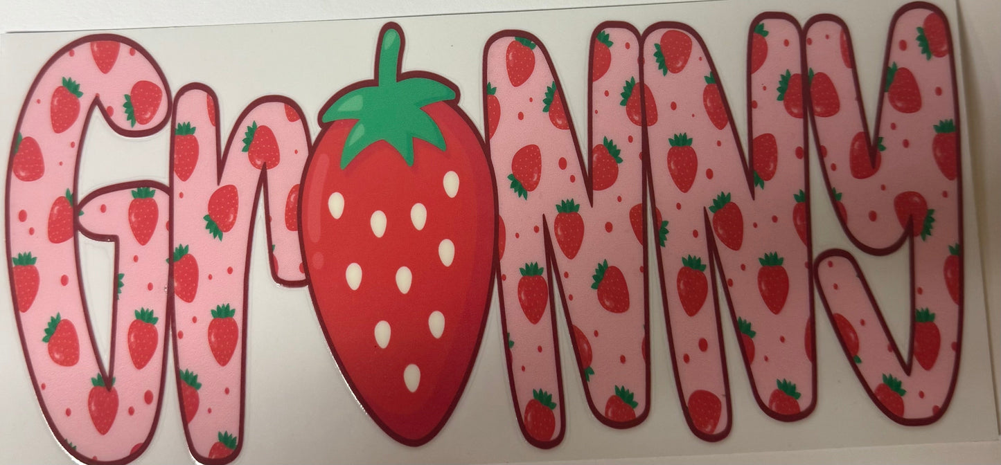 uvdtf transfer wrap Grammy strawberry