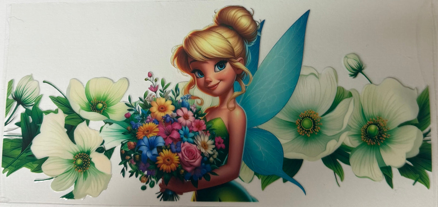 uvdtf transfer wrap tinkerbell with floral