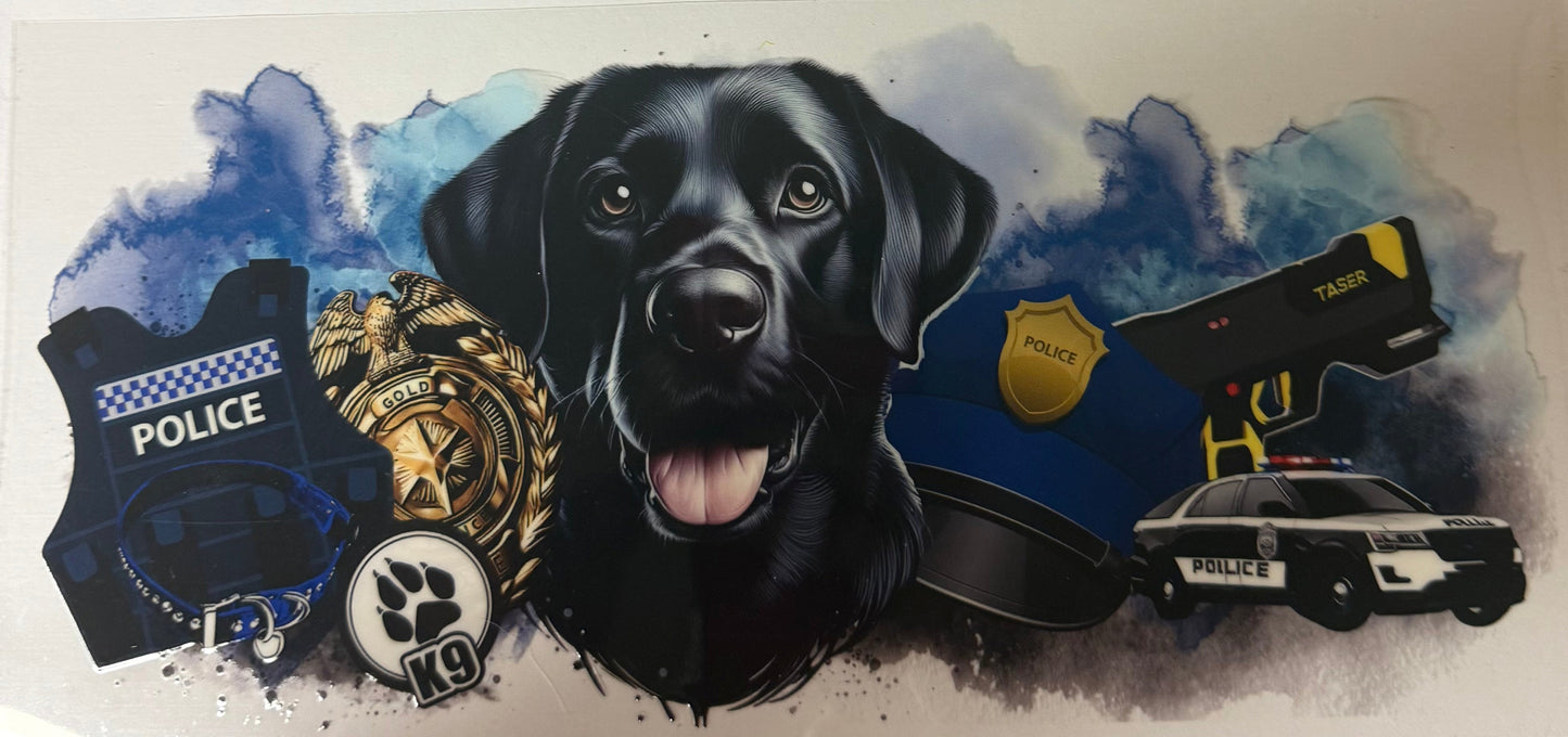 uvdtf transfer wrap police with dog