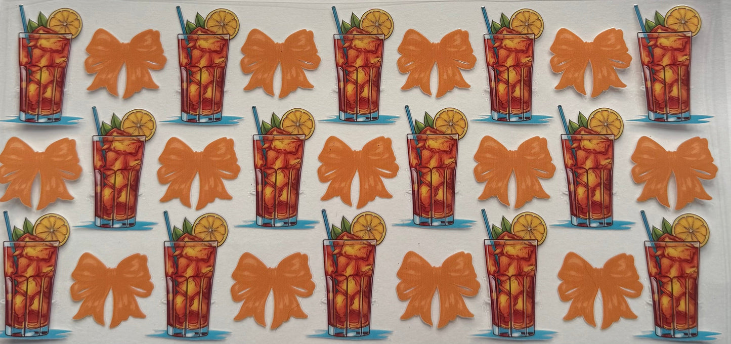uvdtf transfer wrap ice tea with bows