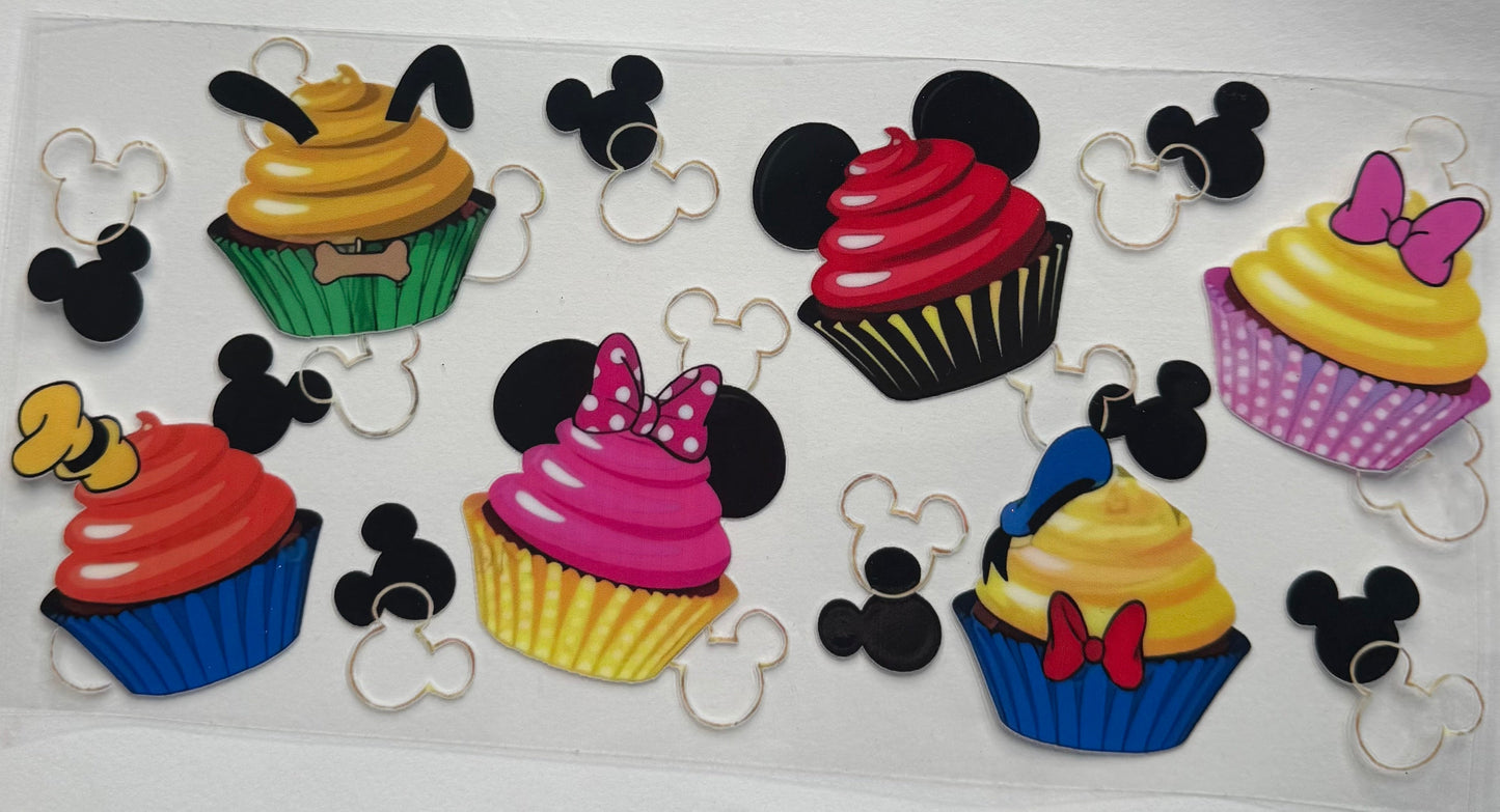 uvdtf transfer wrap Disney cupcakes Mickey Mouse