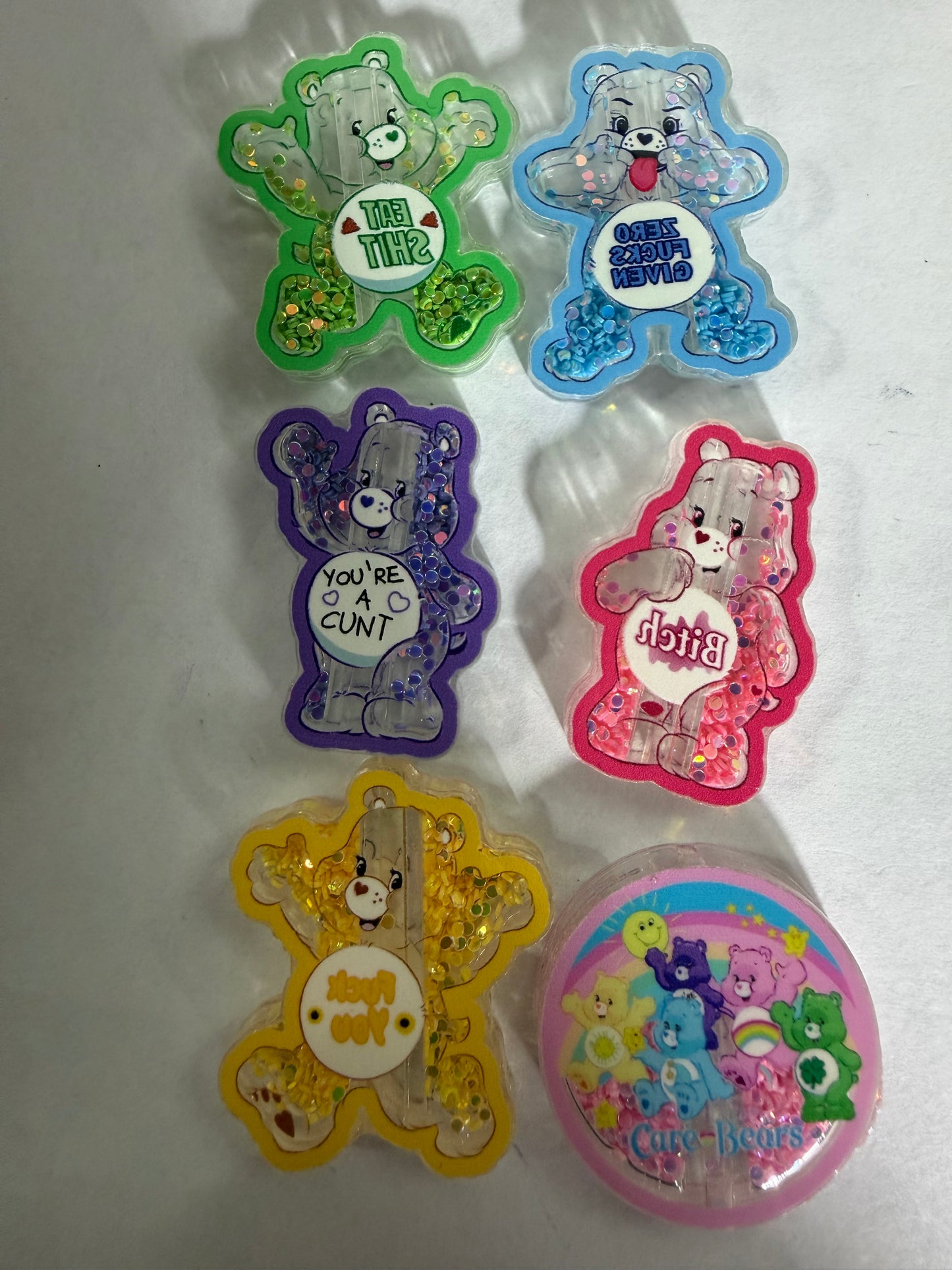 Acrylic focal Shakers Naughty carebears mystery