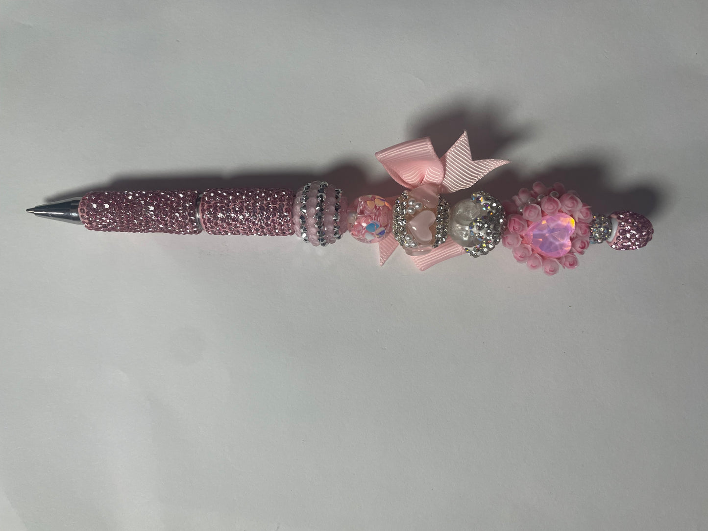 Pre made ready to ship Pink heart/floral pen