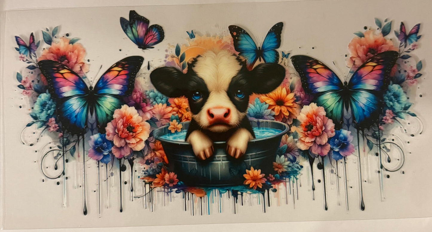 uvdtf transfer wrap cow butterfly’s bath tub