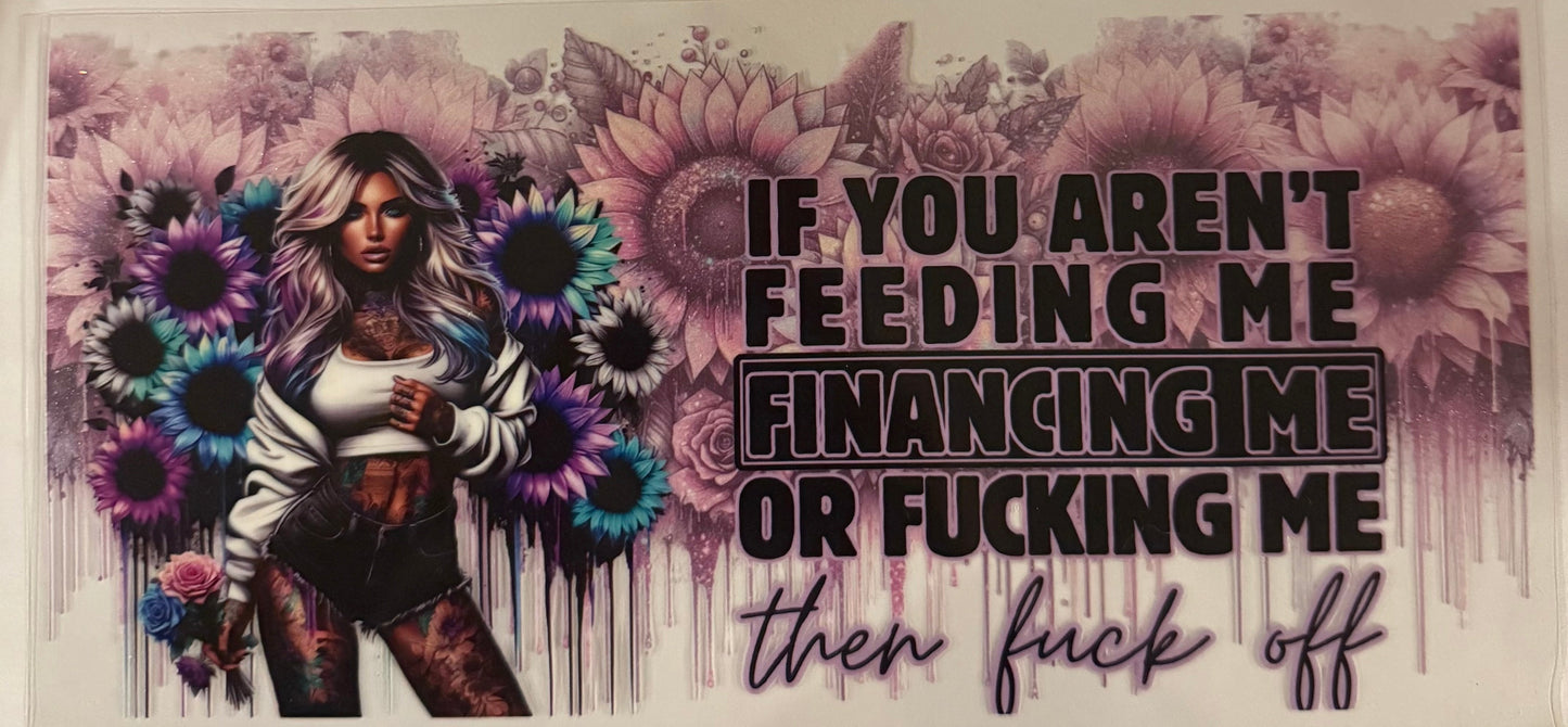 uvdtf transfer wrap funny saying fucking me sunflower girl