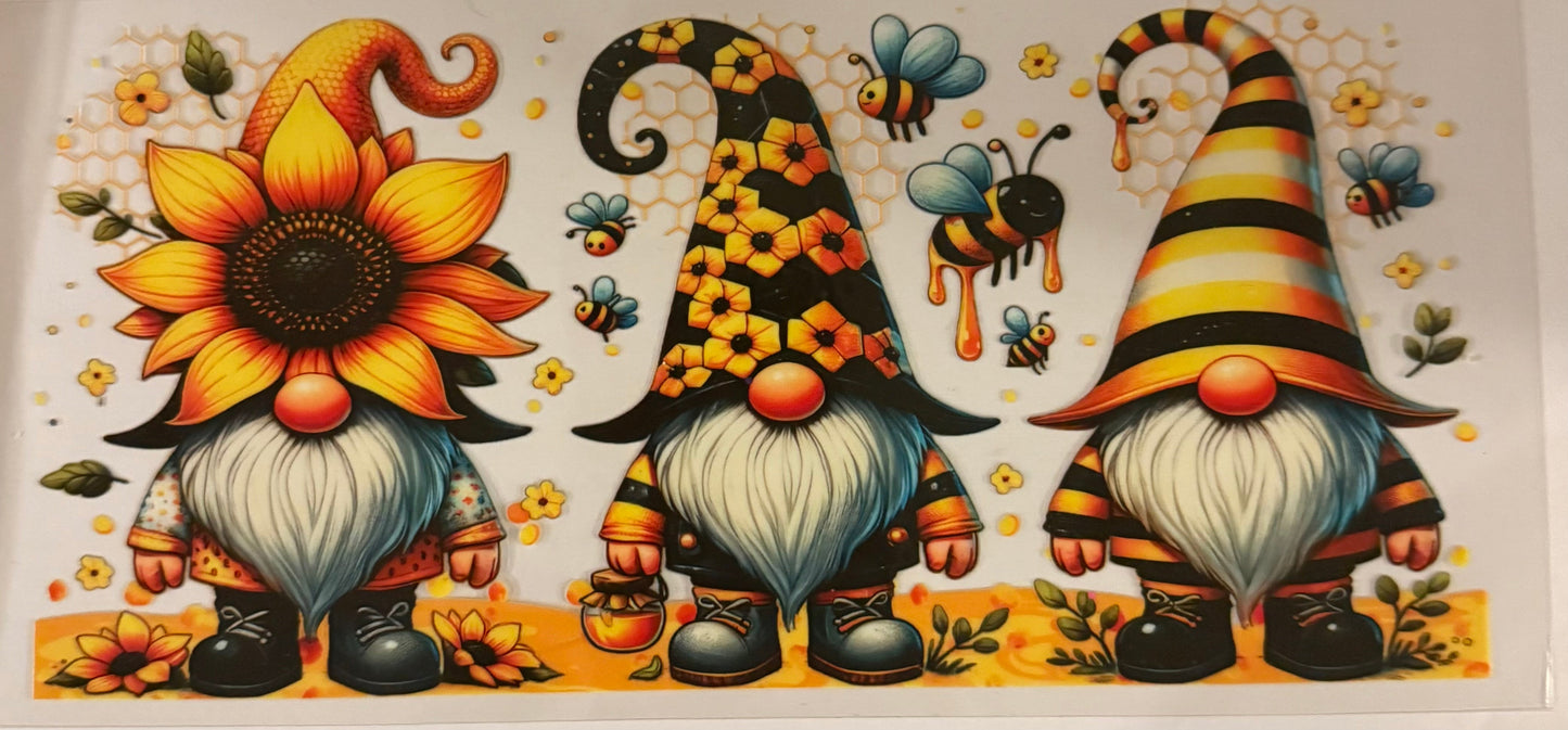 uvdtf transfer wrap gnomes with bees sunflower