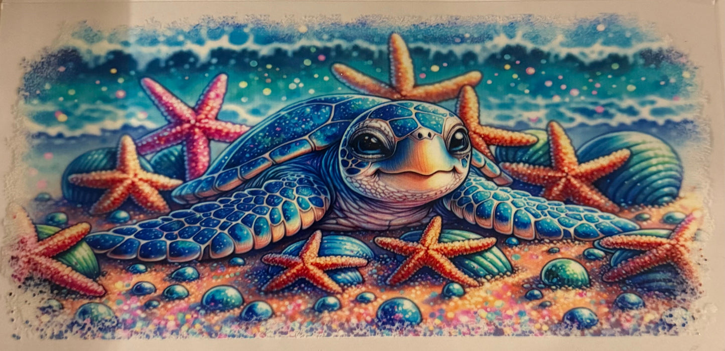 uvdtf transfer wrap summer sea turtle beach