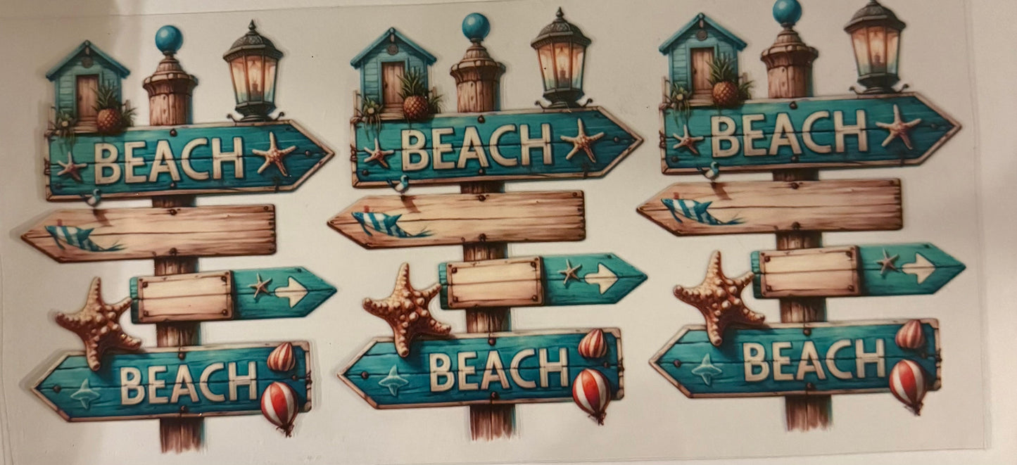 uvdtf transfer wrap summer beach sign