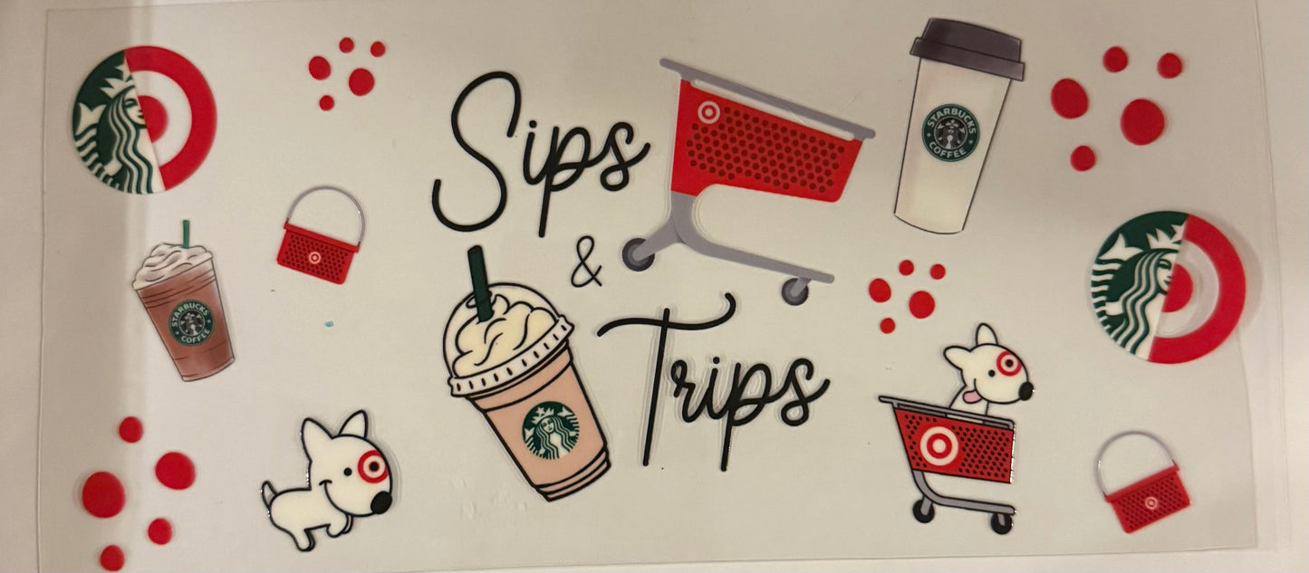 uvdtf transfer wrap target Starbucks sips and trips