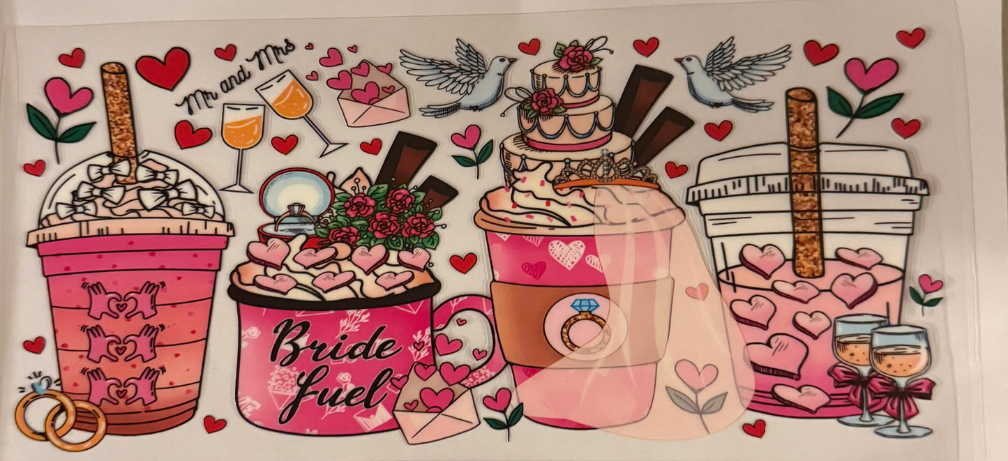uvdtf transfer wrap wedding bride coffee