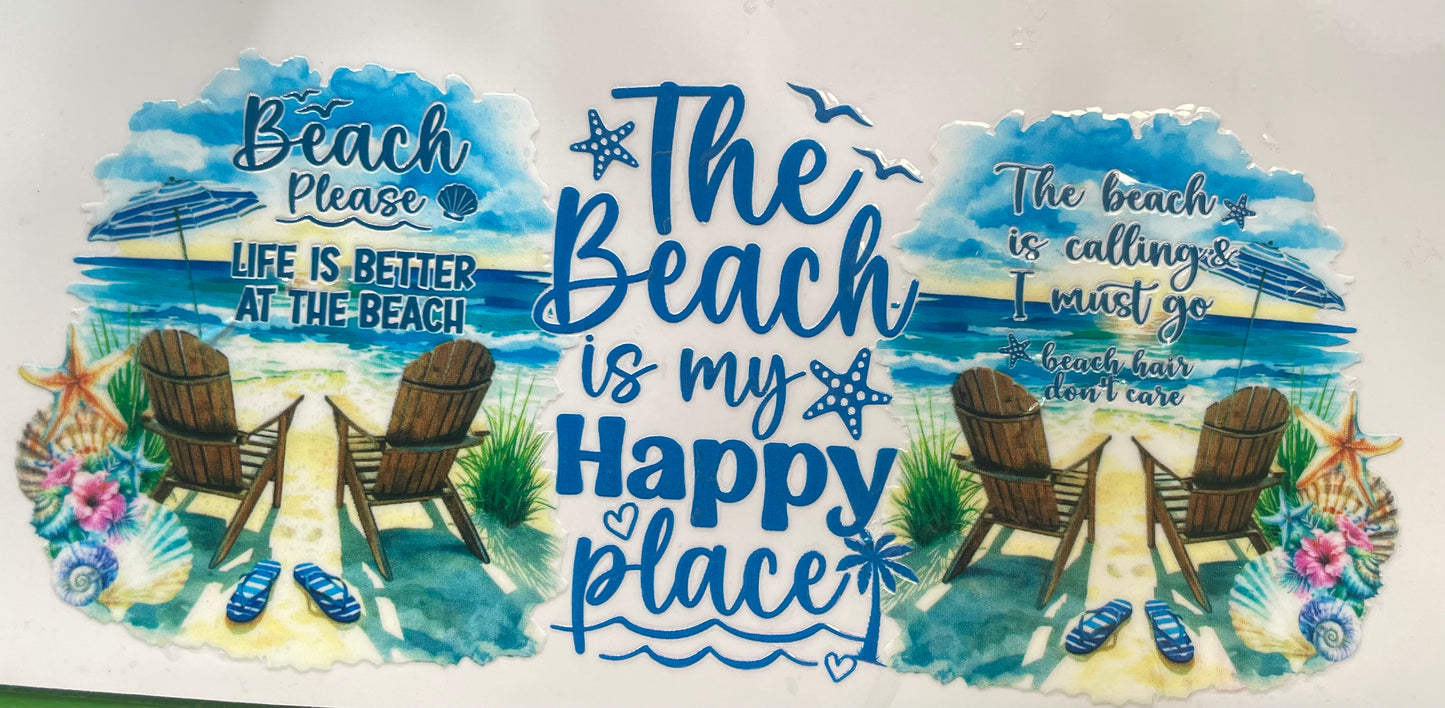 Cup wraps uvdtf the beach is my happy place