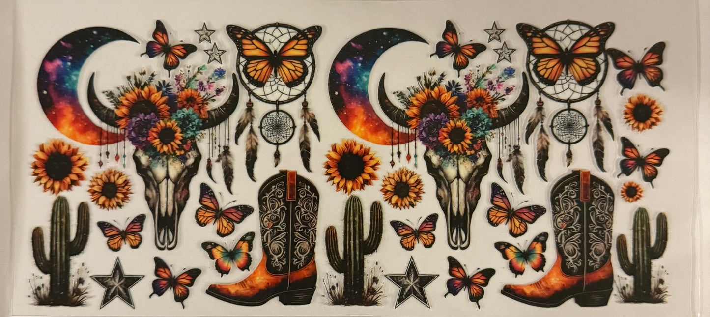 uvdtf transfer wrap western butterfly moon