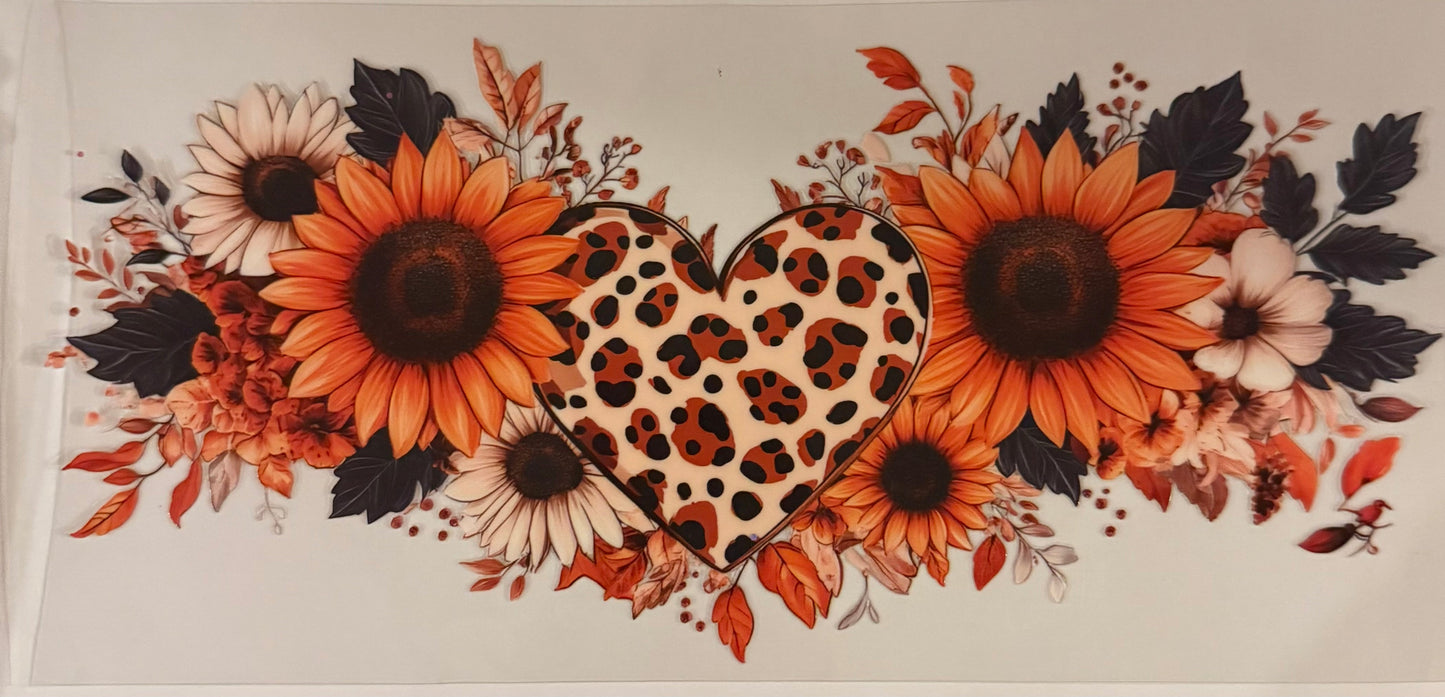 uvdtf transfer wrap sunflower cheetah heart