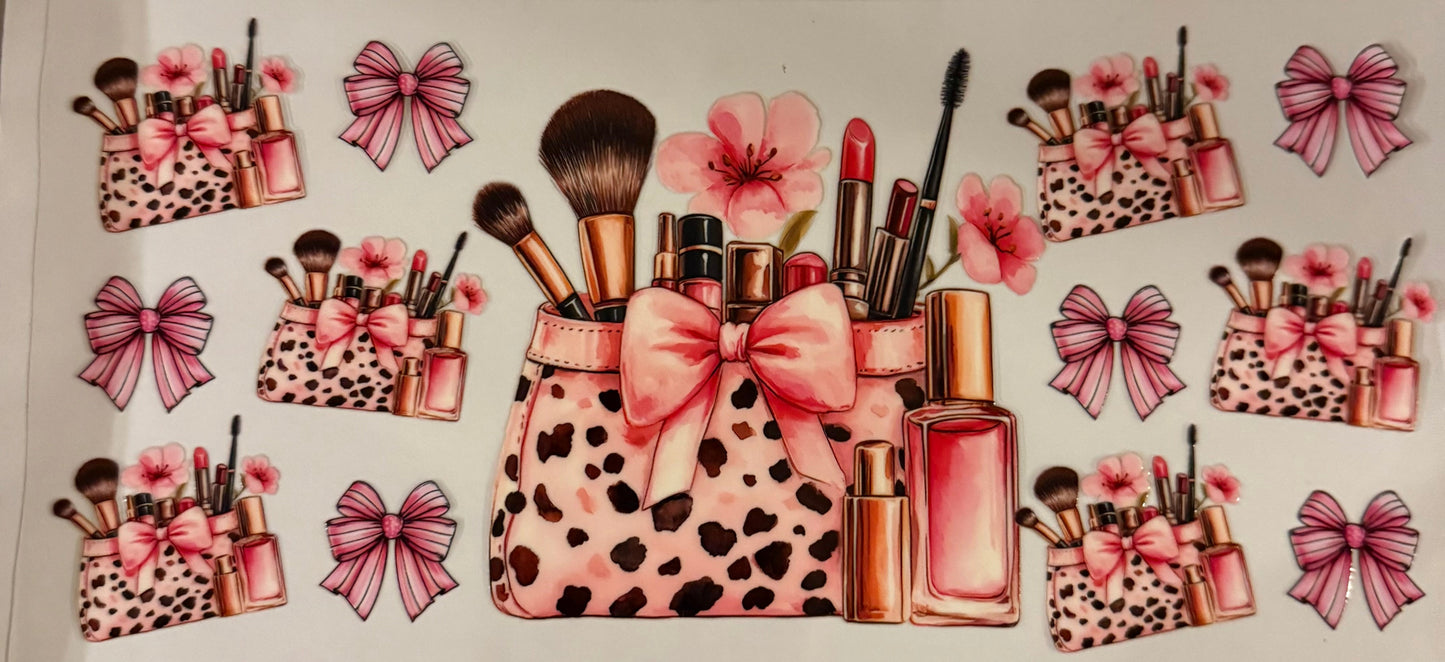 uvdtf transfer wrap make up girly pink