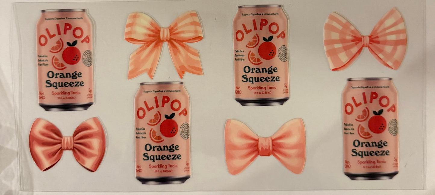 uvdtf transfer wrap olipop soda orange squeeze