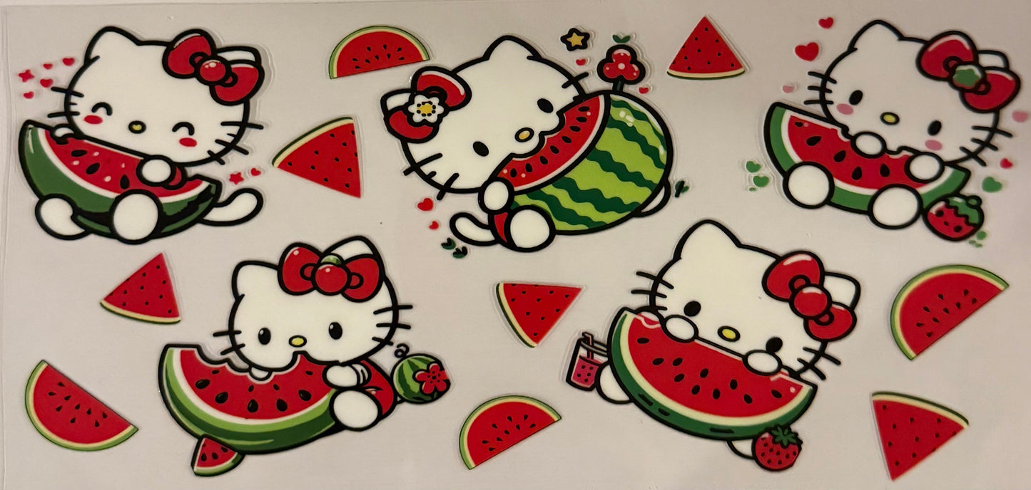 uvdtf transfer wrap hello kitty watermelon summer