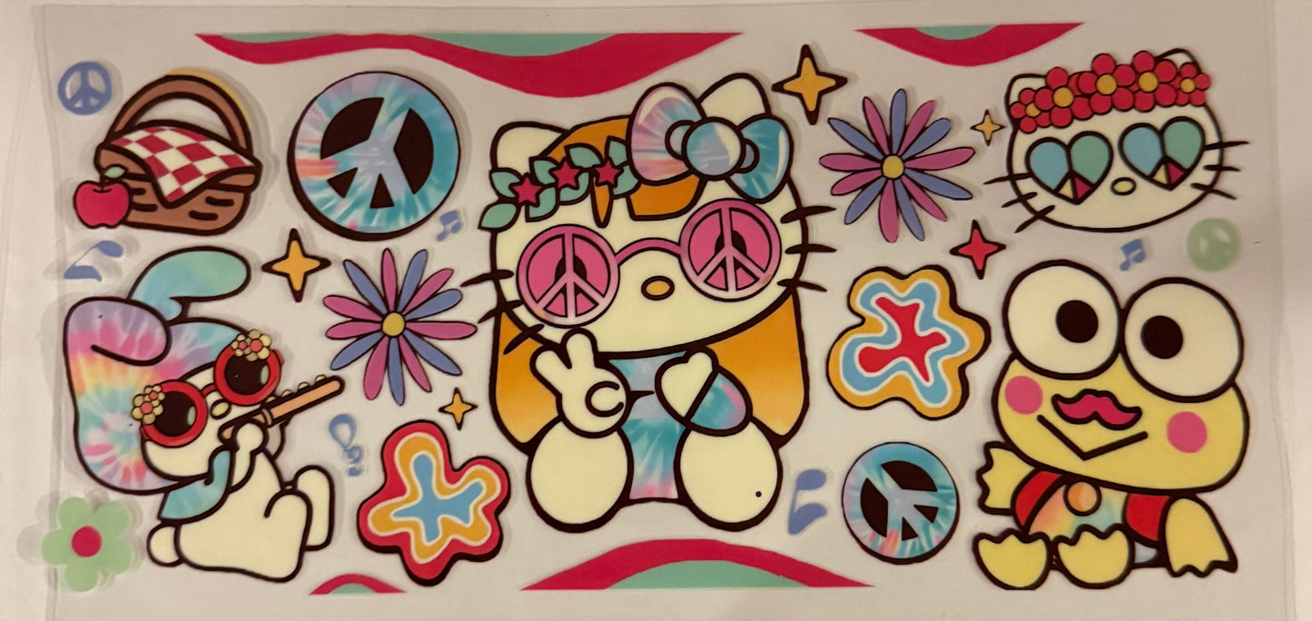 uvdtf transfer wrap hello kitty hippie