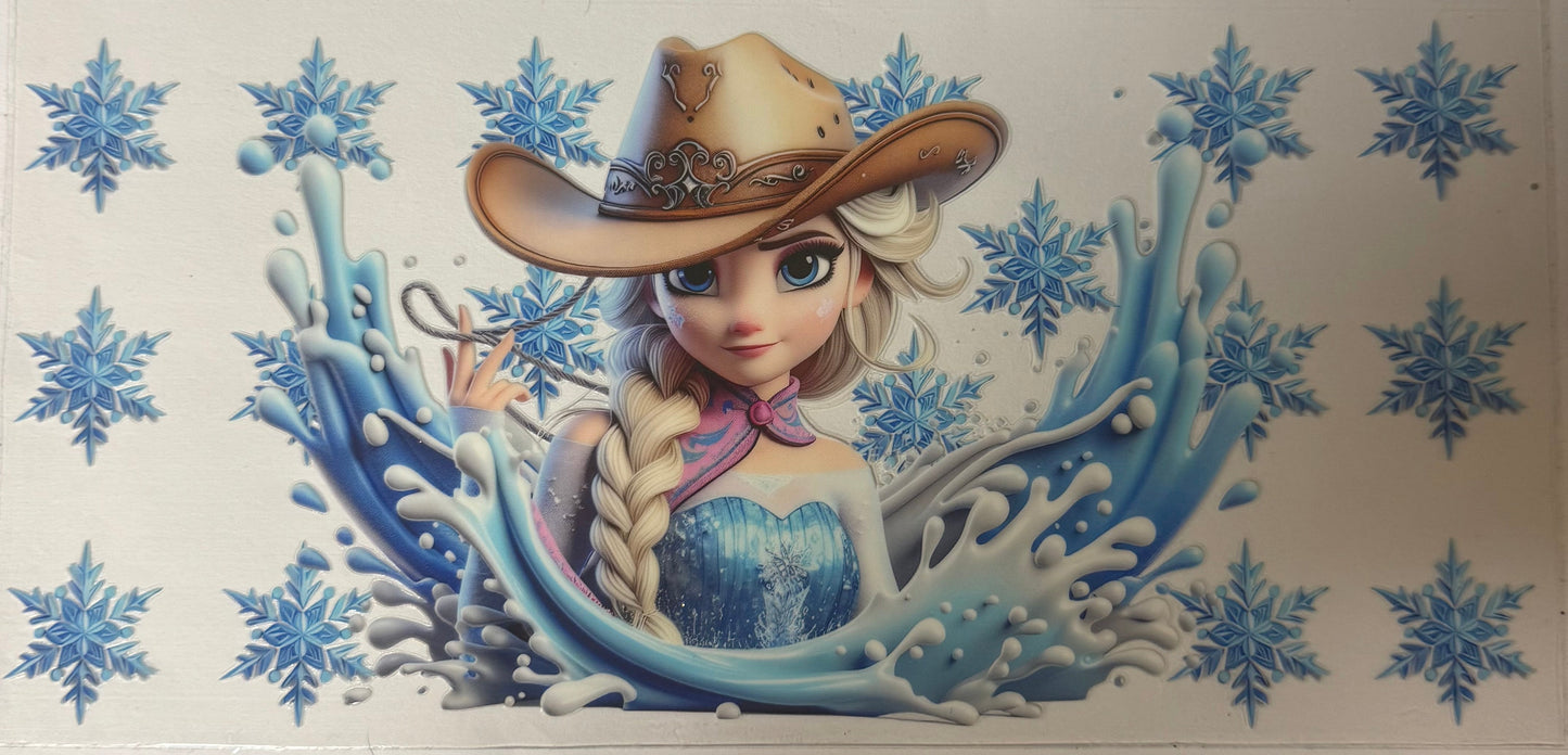 uvdtf transfer wrap Elsa frozen with snowflakes