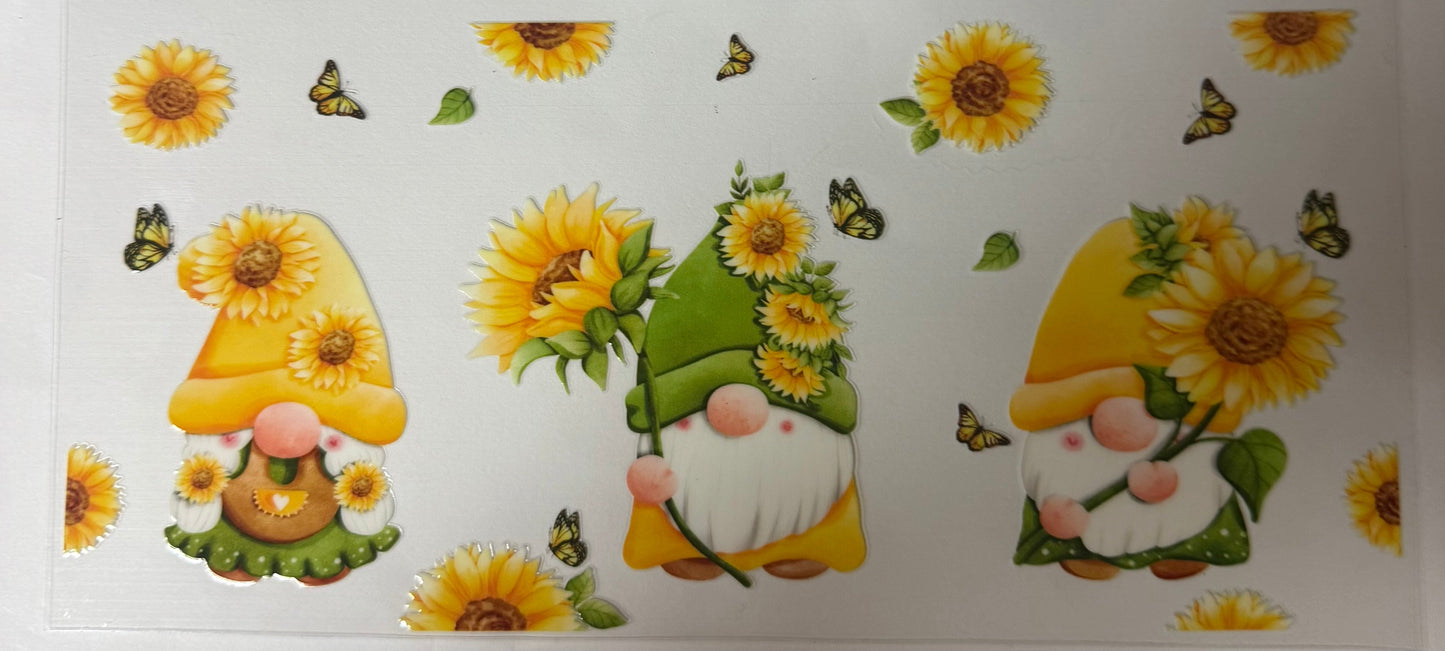 uvdtf transfer wrap sunflower gnome