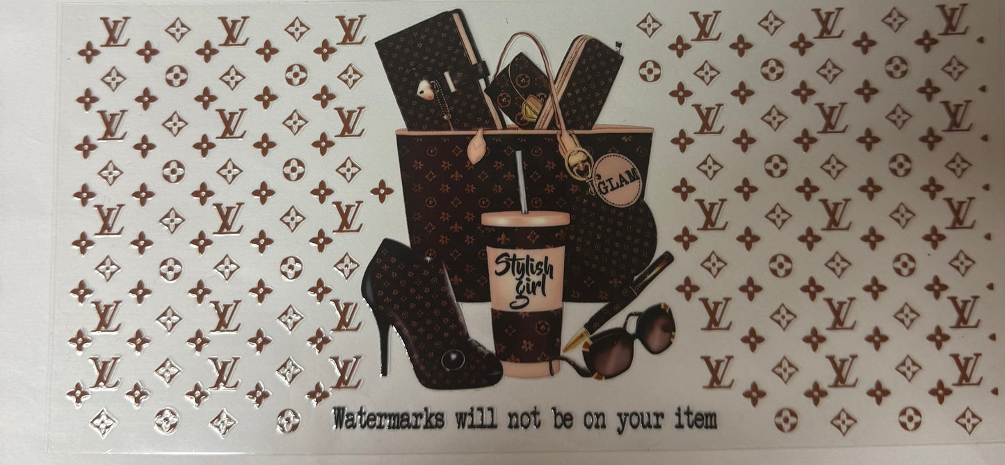 uvdtf transfer wrap lv with purse and coffee